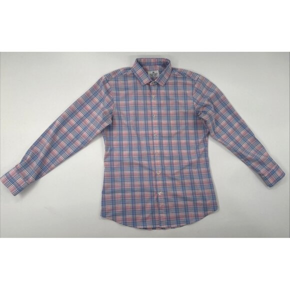Mizzen + Main Men's Large Trim Fit Shirt Long Sleeve Plaid Stretch Button Up USA - Picture 11 of 11